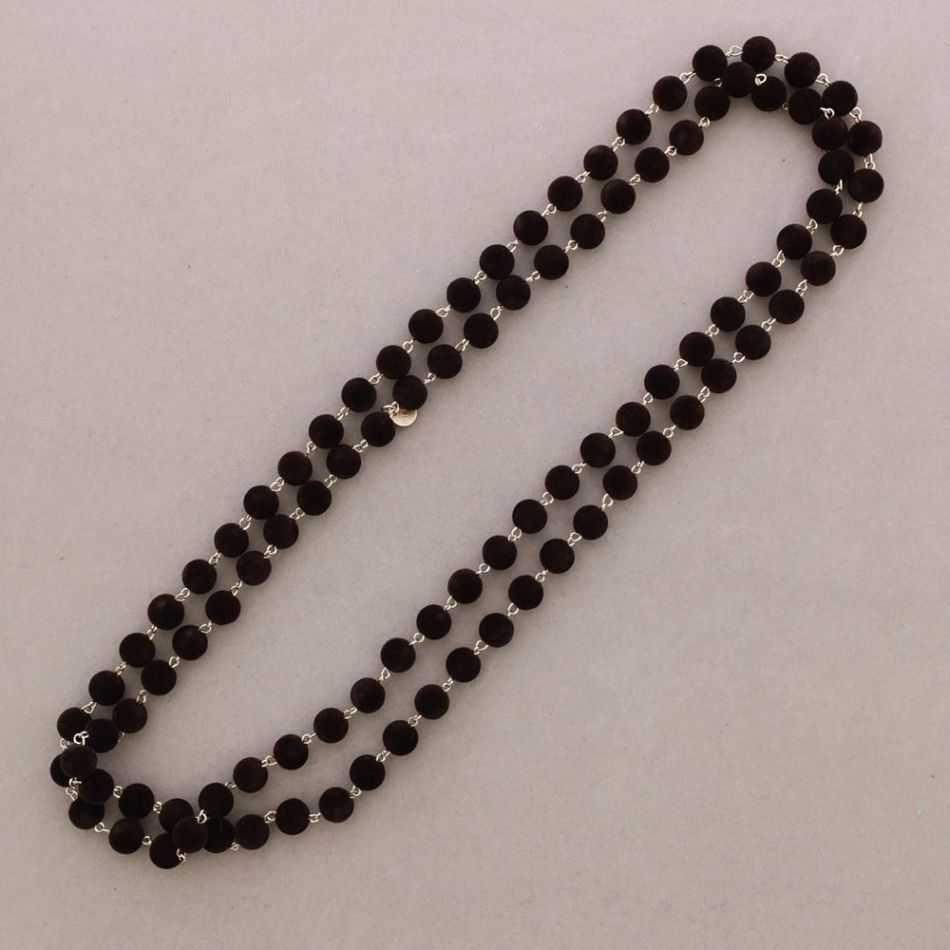 LONG BEADED VELVET NECKLACE 150CM
