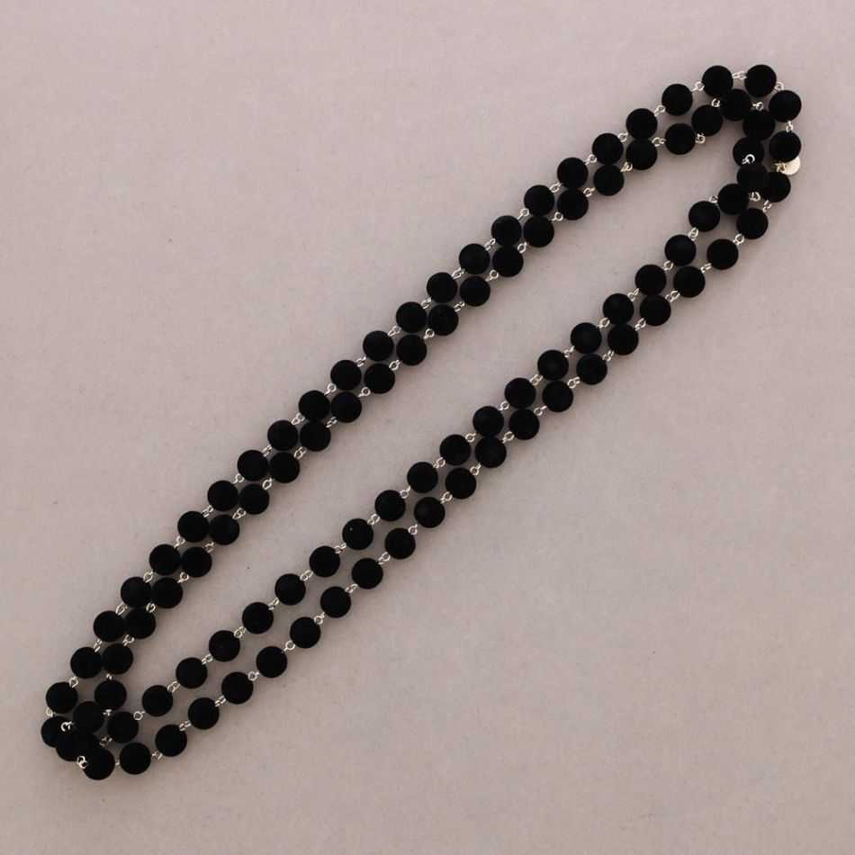 LONG BEADED VELVET NECKLACE 150CM