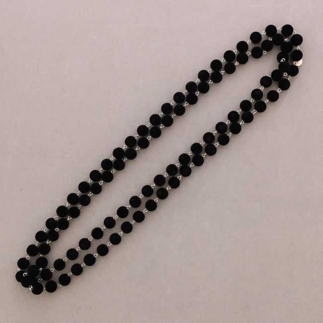 LONG BEADED VELVET NECKLACE 150CM