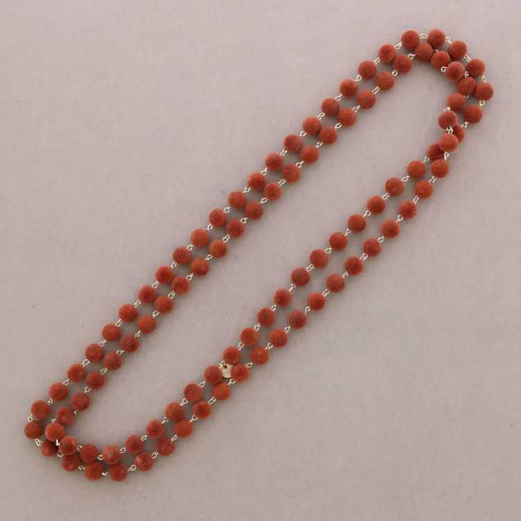 LONG BEADED VELVET NECKLACE 150CM 2