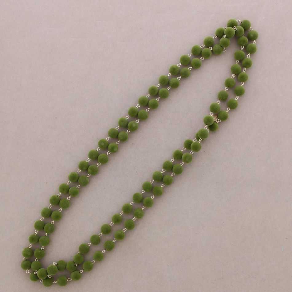 LONG BEADED VELVET NECKLACE 150CM