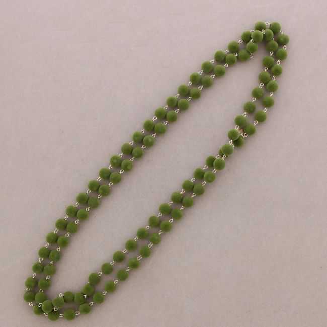 LONG BEADED VELVET NECKLACE 150CM