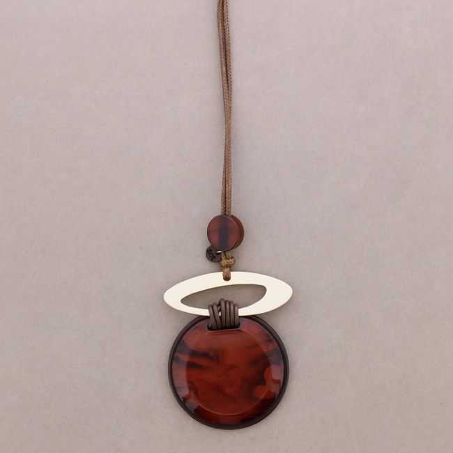 COLLAR LARGO COLGANTE GEOMÉTRICAS RESINA