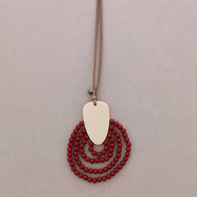 COLLAR LARGO COLGANTE CUENTAS RESINA