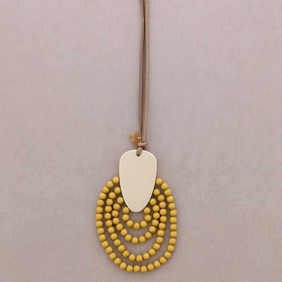 COLLAR LARGO COLGANTE CUENTAS RESINA