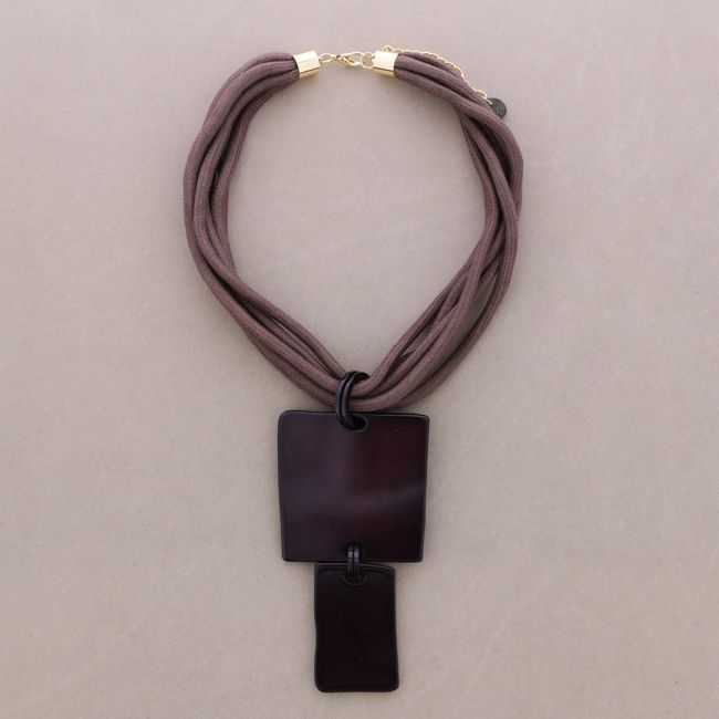 DOUBLE SQUARE RESIN PENDANT CHOKER