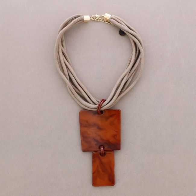 DOUBLE SQUARE RESIN PENDANT CHOKER