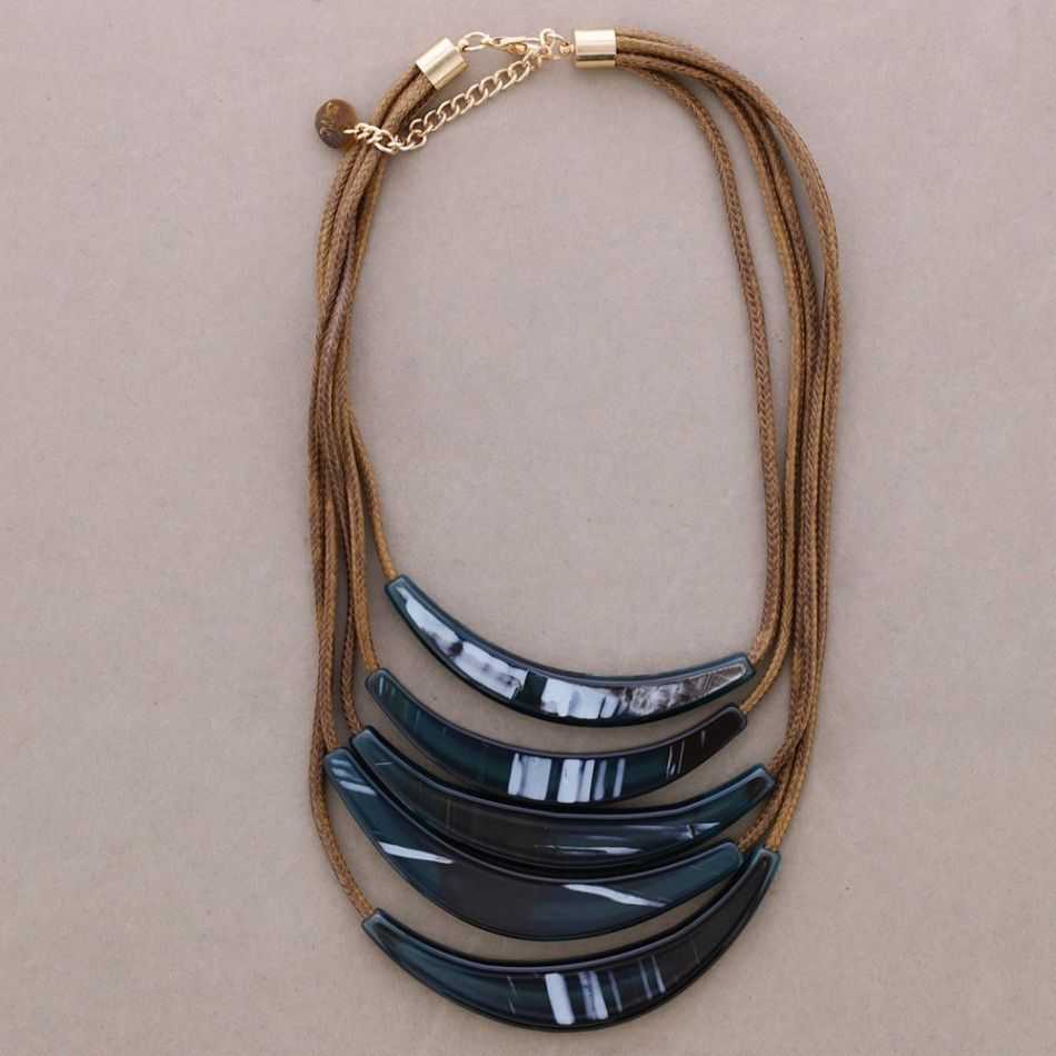 MULTI-STRAND CHOKER RESIN PENDANT