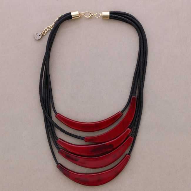 MULTI-STRAND CHOKER RESIN PENDANT
