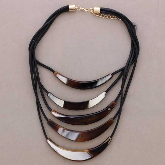 MULTI-STRAND CHOKER RESIN PENDANT