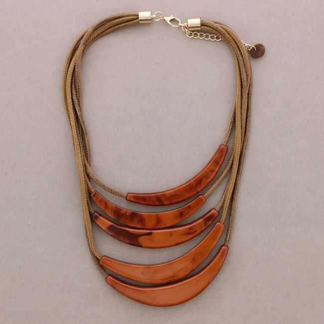MULTI-STRAND CHOKER RESIN PENDANT