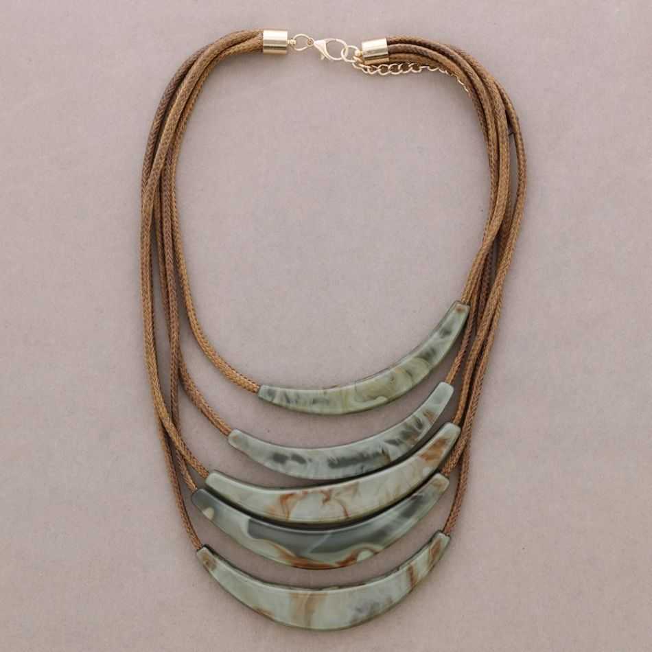 MULTI-STRAND CHOKER RESIN PENDANT