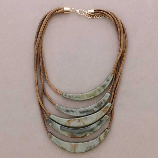MULTI-STRAND CHOKER RESIN PENDANT