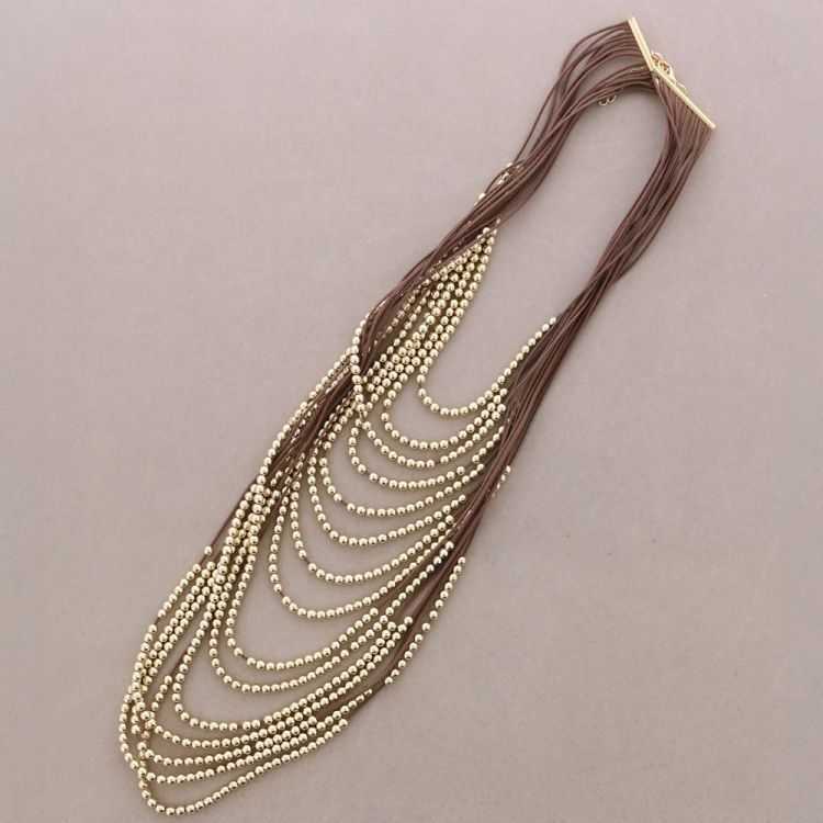 MULTI-STRAND METAL BEAD NECKLACE