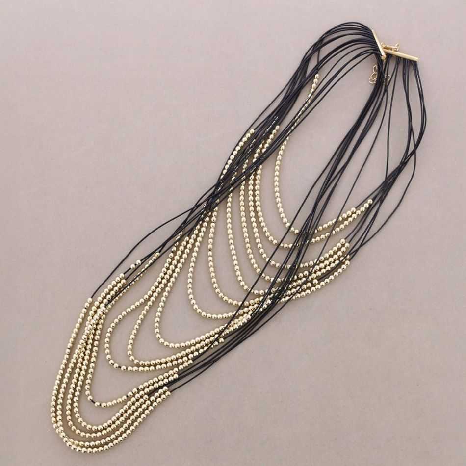 MULTI-STRAND METAL BEAD NECKLACE
