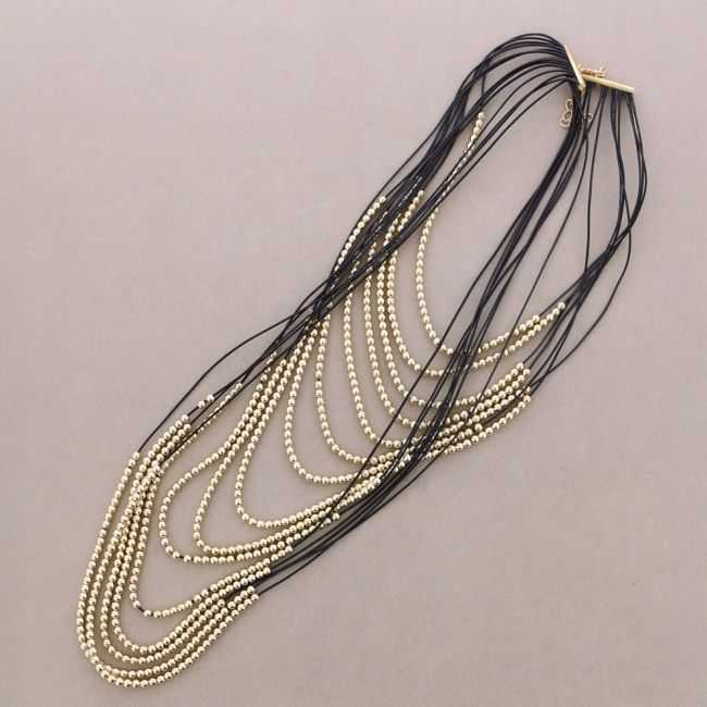 MULTI-STRAND METAL BEAD NECKLACE