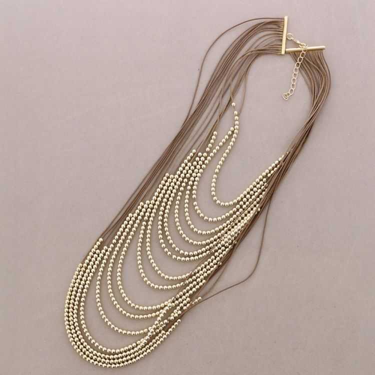 MULTI-STRAND METAL BEAD NECKLACE 2