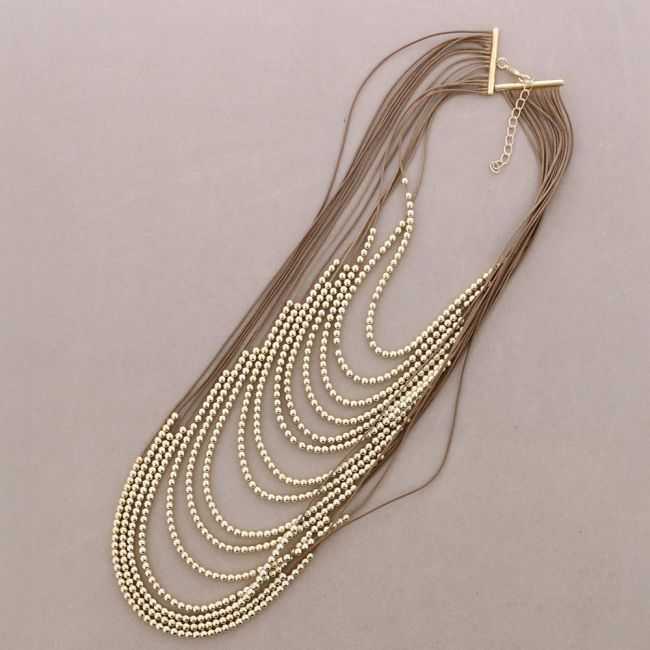 MULTI-STRAND METAL BEAD NECKLACE