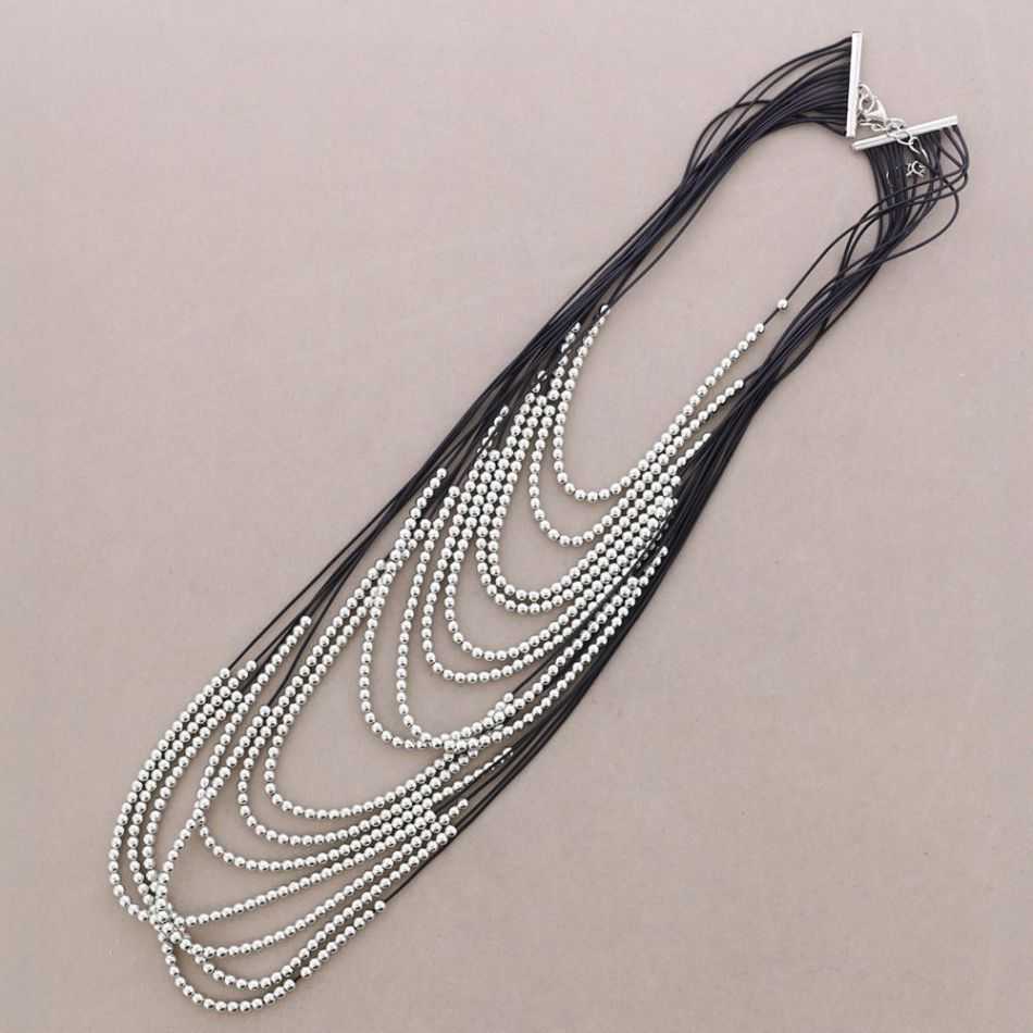 MULTI-STRAND METAL BEAD NECKLACE