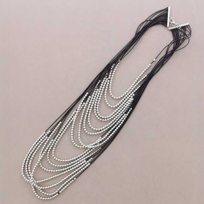 MULTI-STRAND METAL BEAD NECKLACE
