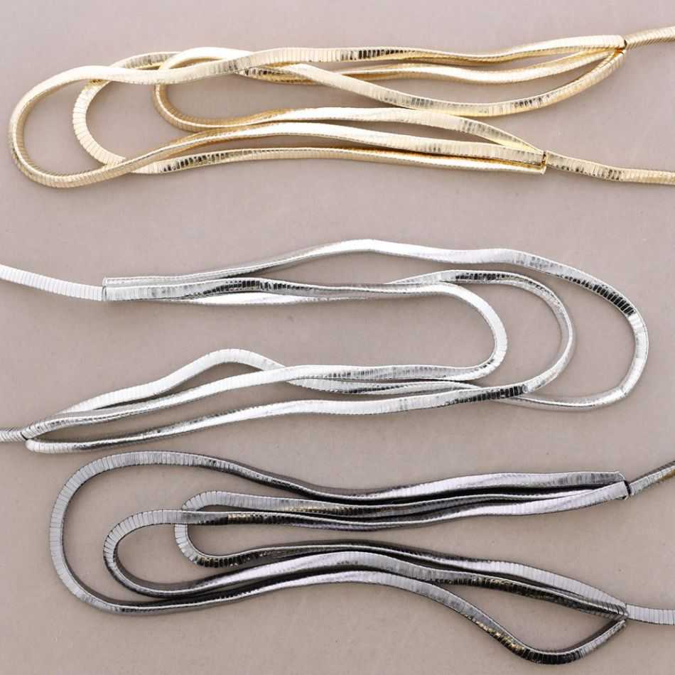 COLLAR LARGO TRIPLE FILAS FLEXIBLE METAL