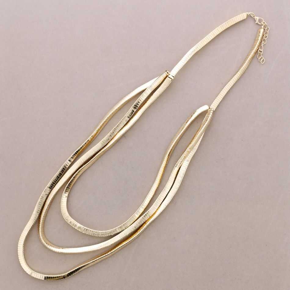 COLLAR LARGO TRIPLE FILAS FLEXIBLE METAL