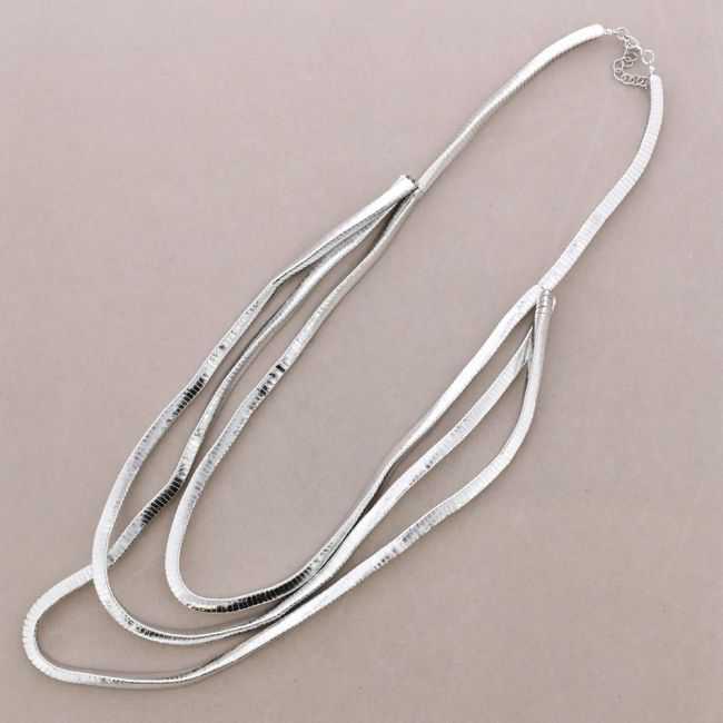 COLLAR LARGO TRIPLE FILAS FLEXIBLE METAL
