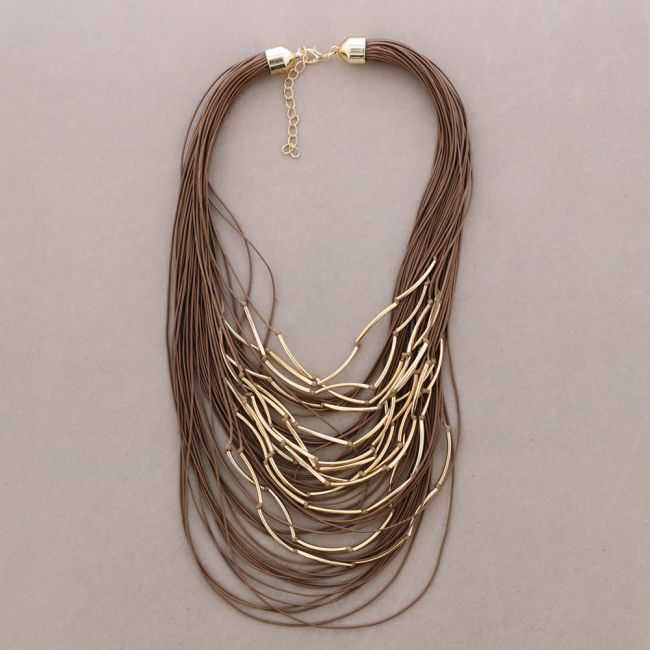 MULTI-STRAND CHOKER WITH BRONZE TUBES