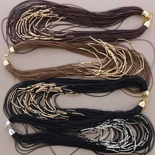 MULTI-STRAND CHOKER WITH BRONZE TUBES