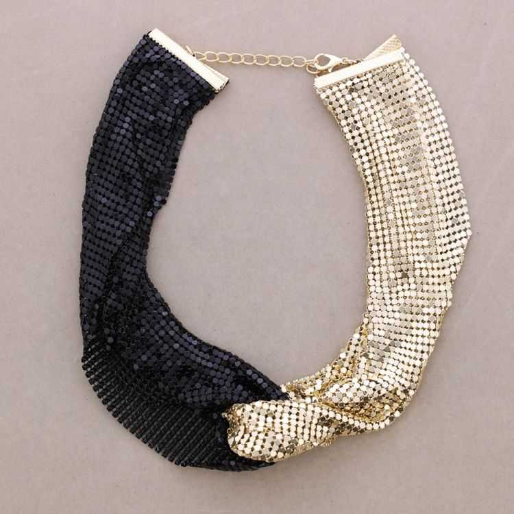 MESH CHOKER WITH METAL KNOT