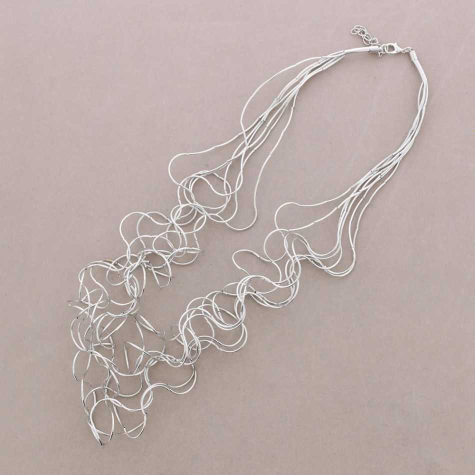 COLLAR LARGO MULTI TIRAS TUBOS BRONCE