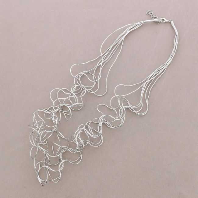 COLLAR LARGO MULTI TIRAS TUBOS BRONCE