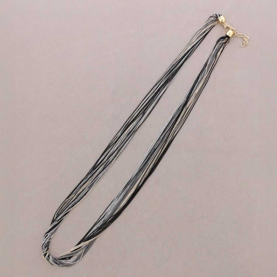 COLLAR LARGO MULTI TIRAS BRONCE