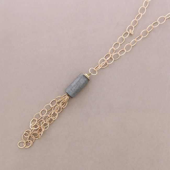 LONG NECKLACE PENDANT CINLINDRO FRINGE CHAIN