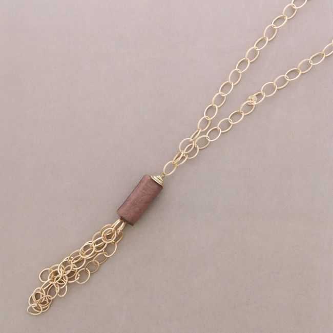 LONG NECKLACE PENDANT CINLINDRO FRINGE CHAIN