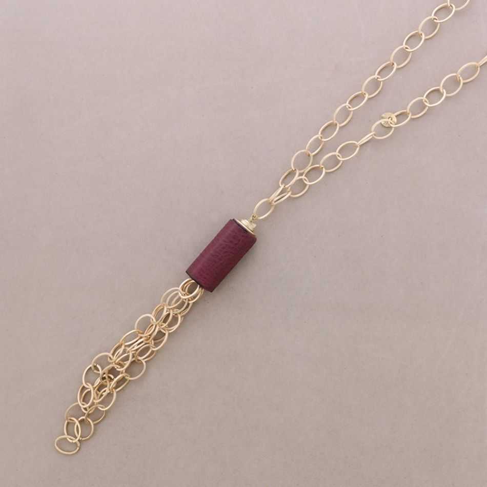 LONG NECKLACE PENDANT CINLINDRO FRINGE CHAIN