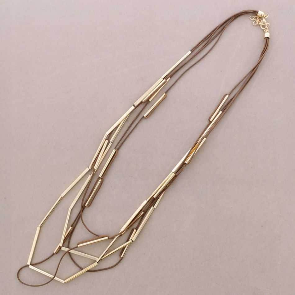 LONG COLLAR MULTI STRIPS METAL TUBES