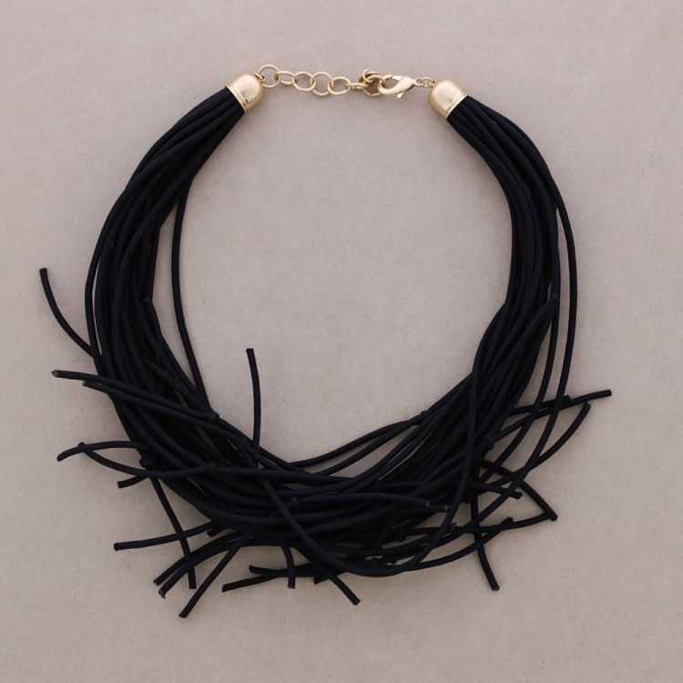 MULTI-STRAP KNOTTED ELASTIC SHORT NECKLACE 2