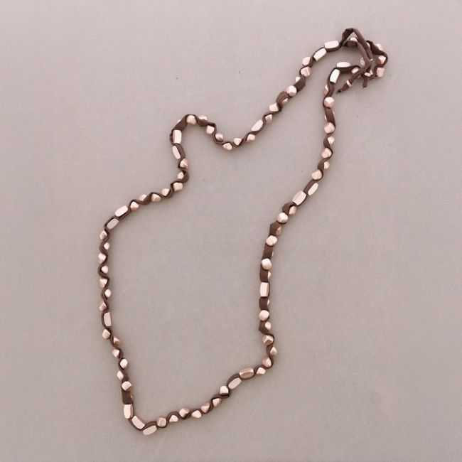 COLLAR LARGO TUBO LAZO CUENTAS IMITACION METAL