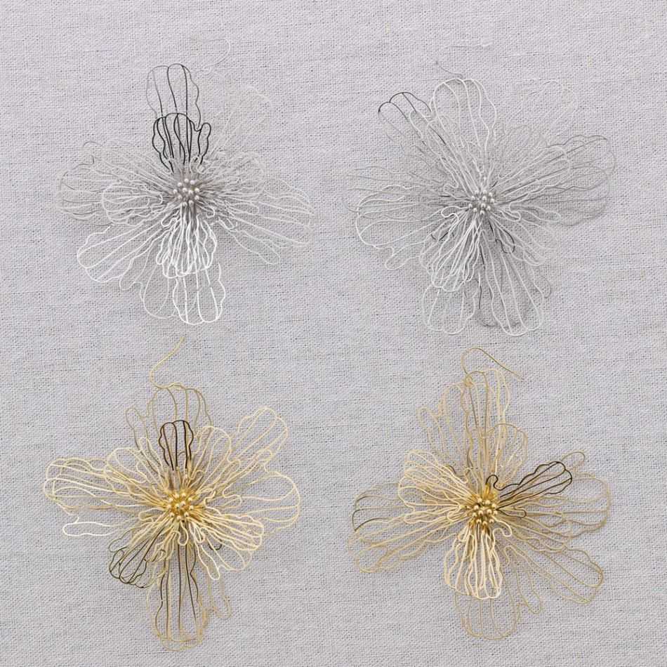 PENDIENTES ACERO FLOR FILIGRANA