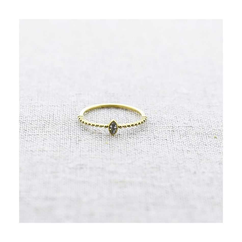STEEL RING WITH ZIRCONIA