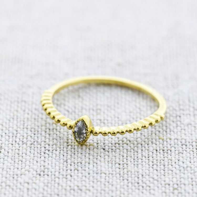 STEEL RING WITH ZIRCONIA