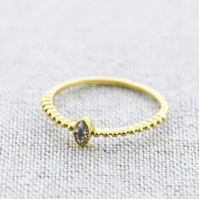 STEEL RING WITH ZIRCONIA
