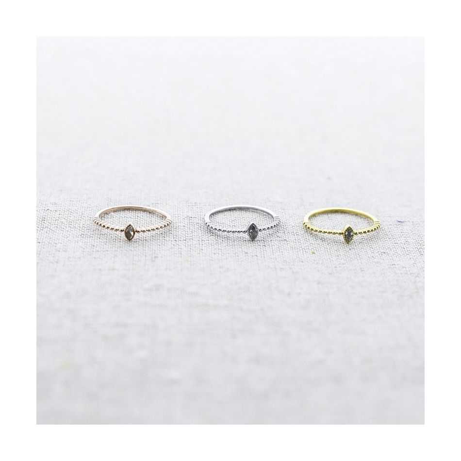 STEEL RING WITH ZIRCONIA