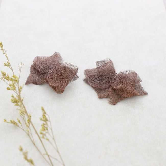 PENDIENTES FLOR MALLA