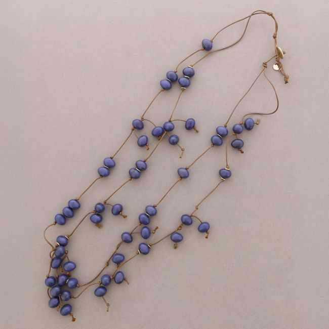 COLLAR LARGO DOBLE CUENTAS COLGANTES RESINA