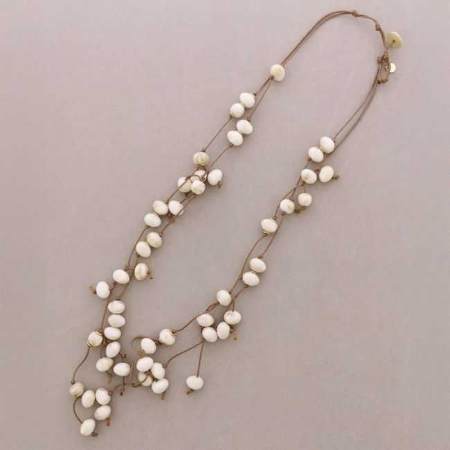 COLLAR LARGO DOBLE CUENTAS COLGANTES RESINA