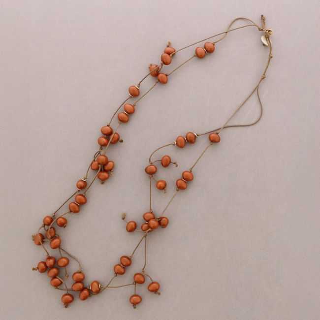 COLLAR LARGO DOBLE CUENTAS COLGANTES RESINA