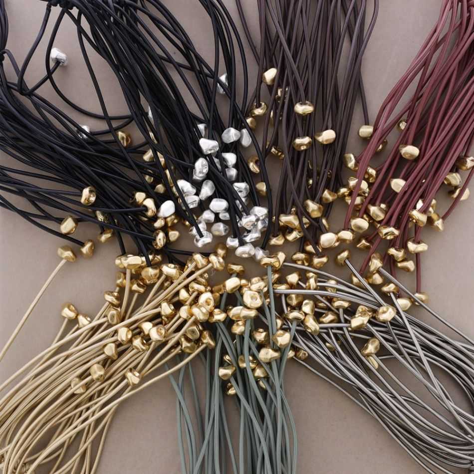 GARGANTILLA CORDÓN SINTÉTICO FLECOS CUENTAS METAL