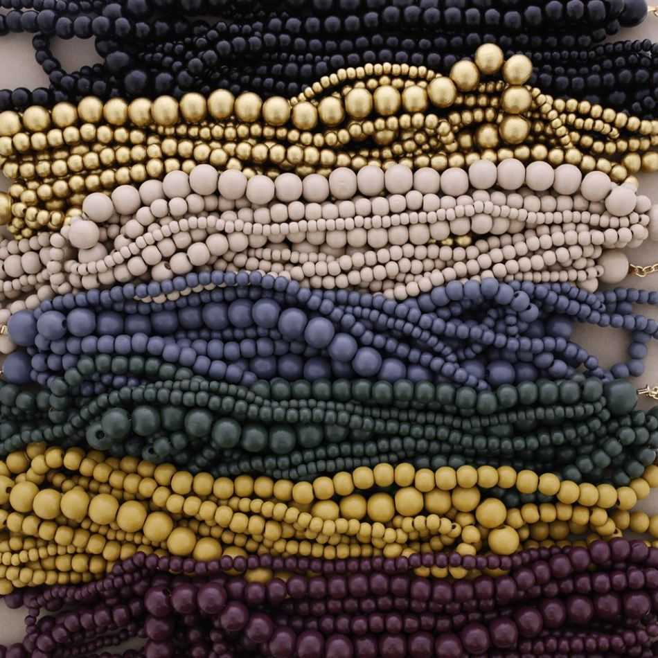LONG MULTI-BEAD WOODEN NECKLACE